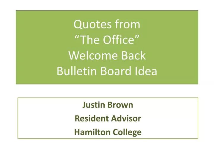 quotes from the office welcome back bulletin board idea