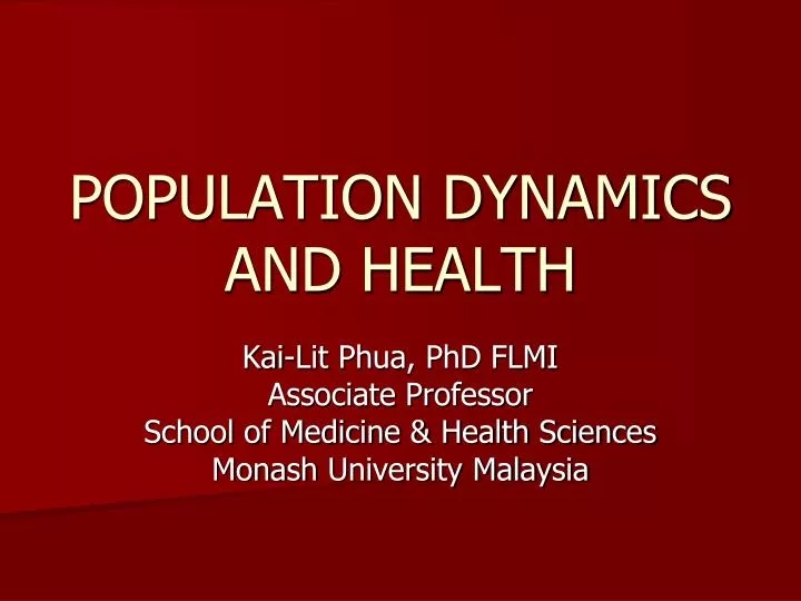 population dynamics and health