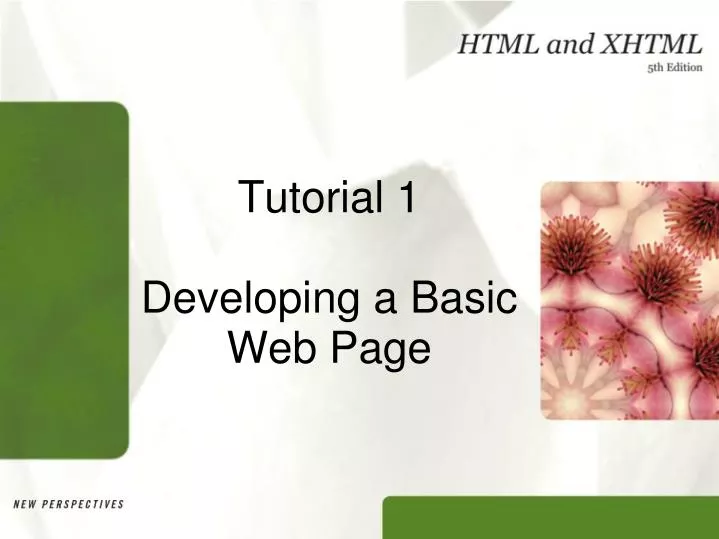 tutorial 1 developing a basic web page