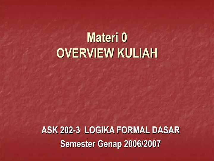 materi 0 overview kuliah