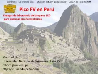 Pico FV en Perú