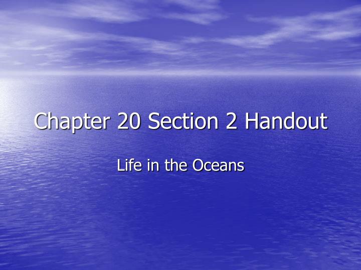 chapter 20 section 2 handout