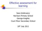 Effective assessment for learning - slide 1