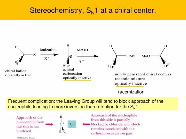stereochemistry s n 1 at a chiral center