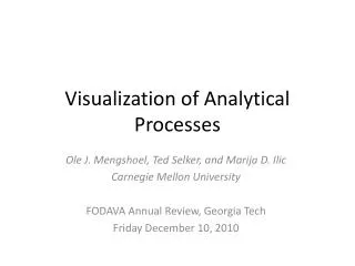 Visualization of Analytical Processes