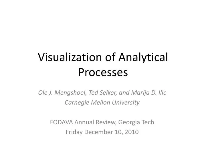 visualization of analytical processes
