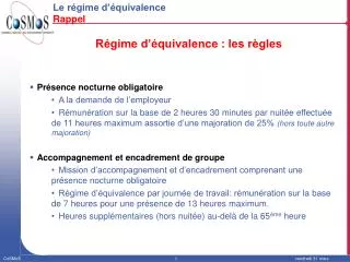 le r gime d quivalence rappel