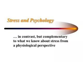 Stress and Psychology