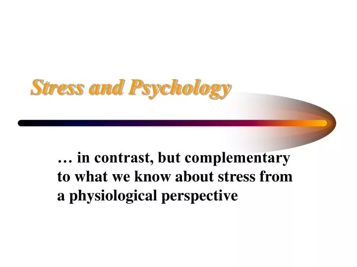stress and psychology