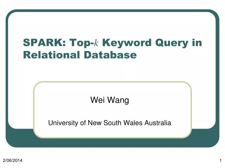 spark top k keyword query in relational database