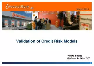 Validation of Credit Risk Models