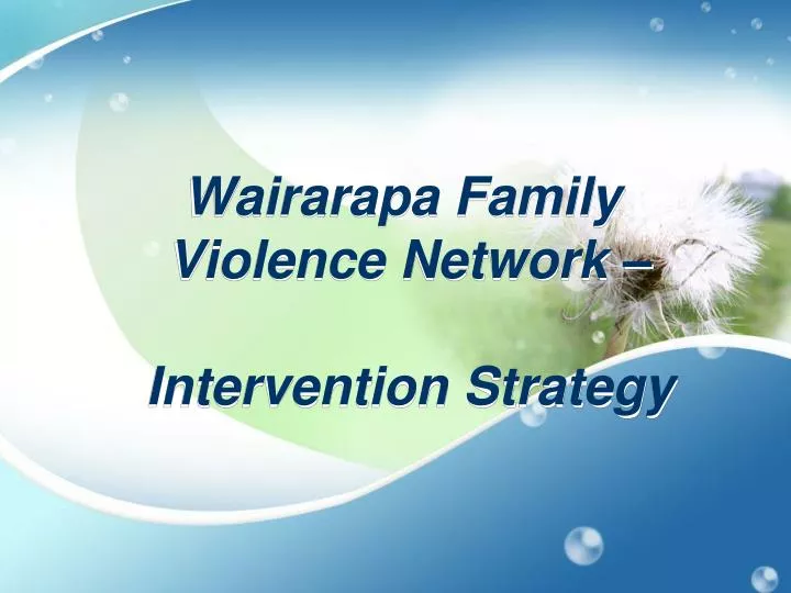 wairarapa family violence network intervention strategy