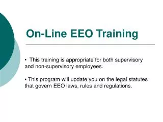 On-Line EEO Training