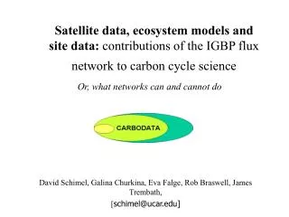 Satellite data, ecosystem models and site data: contributions of the IGBP flux network to carbon cycle science
