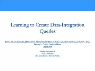 Learning to Create Data-Integration Queries