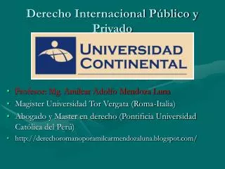 Derecho Internacional Público y Privado