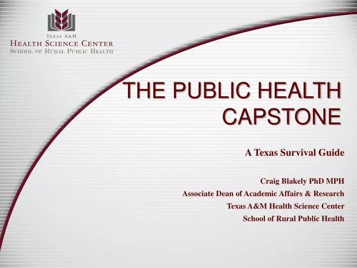 the public health capstone