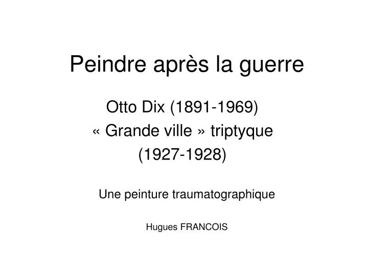 otto dix 1891 1969 grande ville triptyque 1927 1928