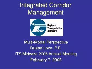 Integrated Corridor Management