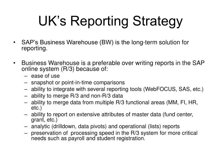 uk s reporting strategy