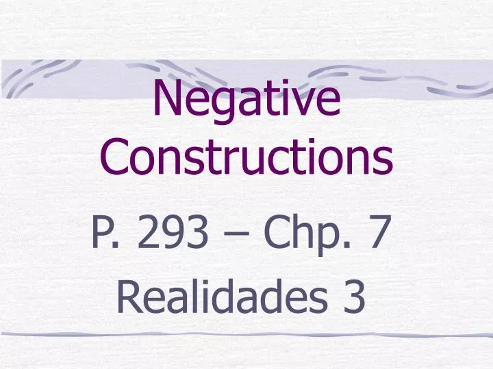 negative constructions