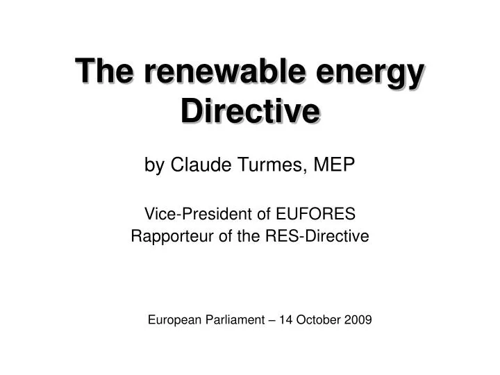 the renewable energy directive