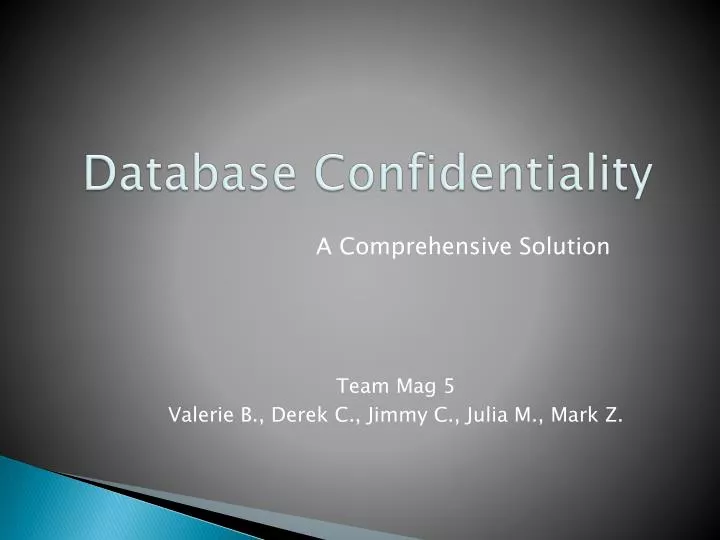 database confidentiality
