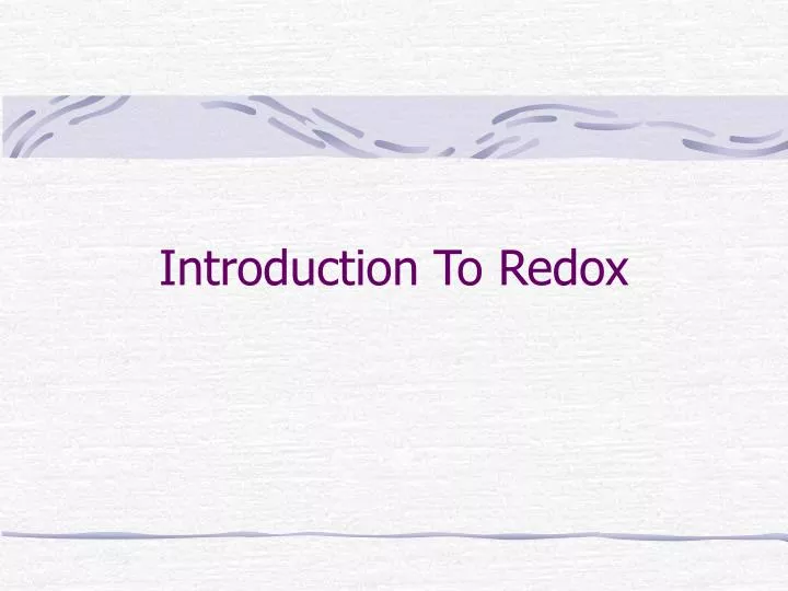 introduction to redox