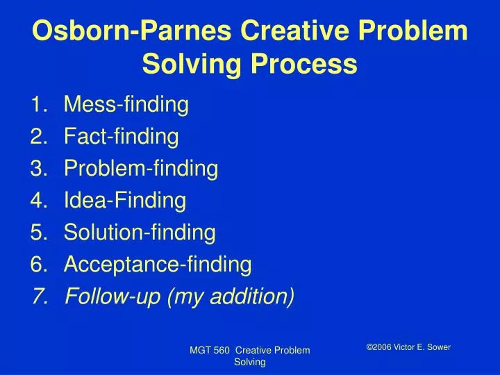 osborn parnes creative problem solving process
