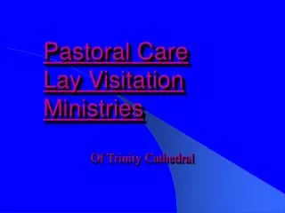 Pastoral Care Lay Visitation Ministries