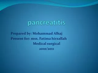 pancreatitis