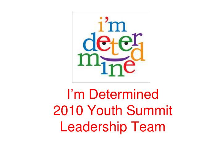 i m determined 2010 youth summit leadership team