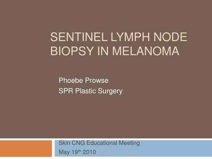 sentinel lymph node biopsy in melanoma