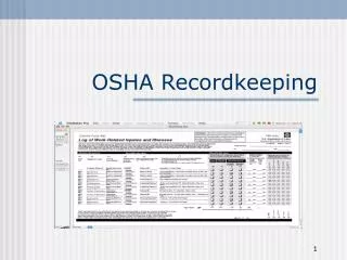 OSHA Recordkeeping