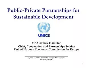 Public-Private Partnerships for Sustainable Development