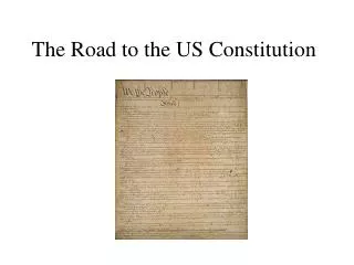 The Road to the US Constitution