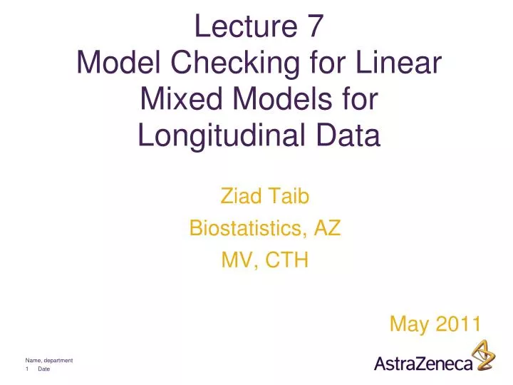 lecture 7 model checking for linear mixed models for longitudinal data