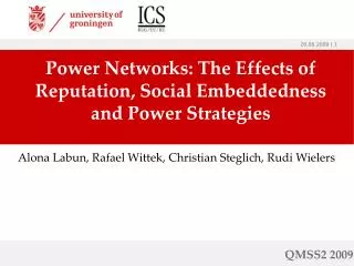 Power Networks: The Effects of Reputation, Social Embeddedness and Power Strategies