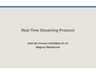 Real-Time Streaming Protocol
