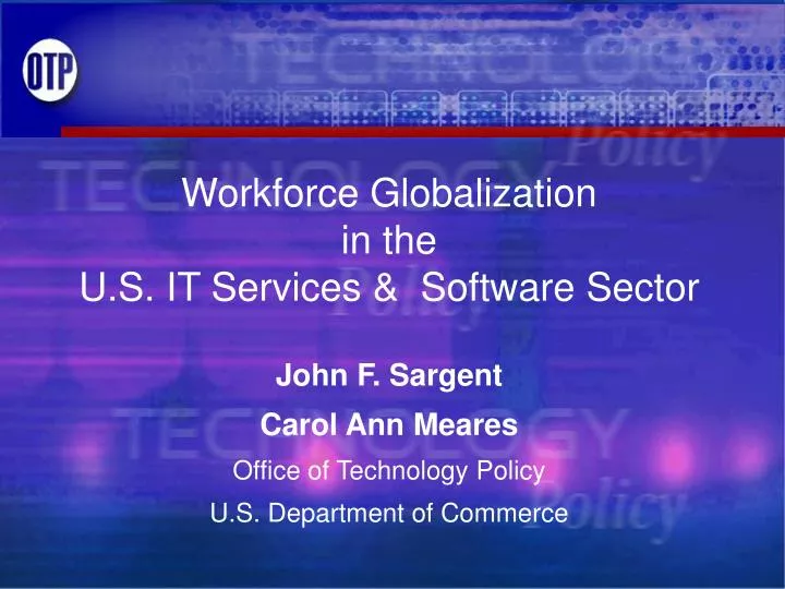 workforce globalization in the u s it services software sector