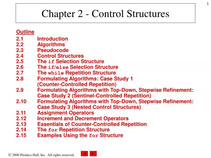 chapter 2 control structures