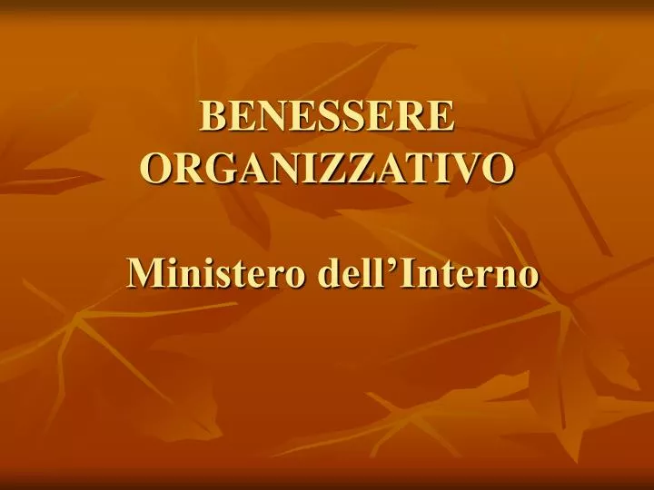 benessere organizzativo ministero dell interno