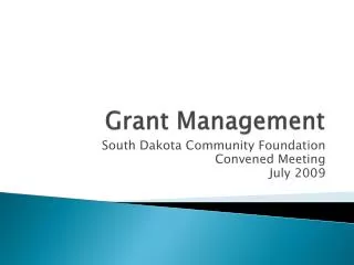 Grant Management