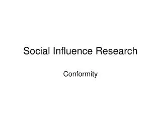 Social Influence Research