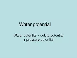 Water potential