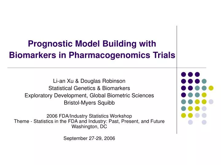 prognostic model building with biomarkers in pharmacogenomics trials