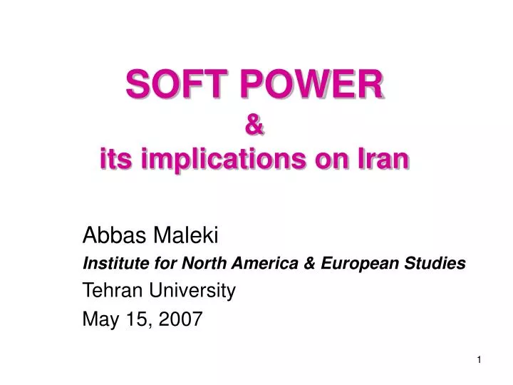 soft power its implications on iran