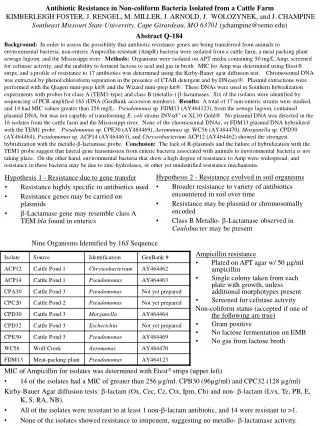 Antibiotic Resistance in Non-coliform Bacteria Isolated from a Cattle Farm