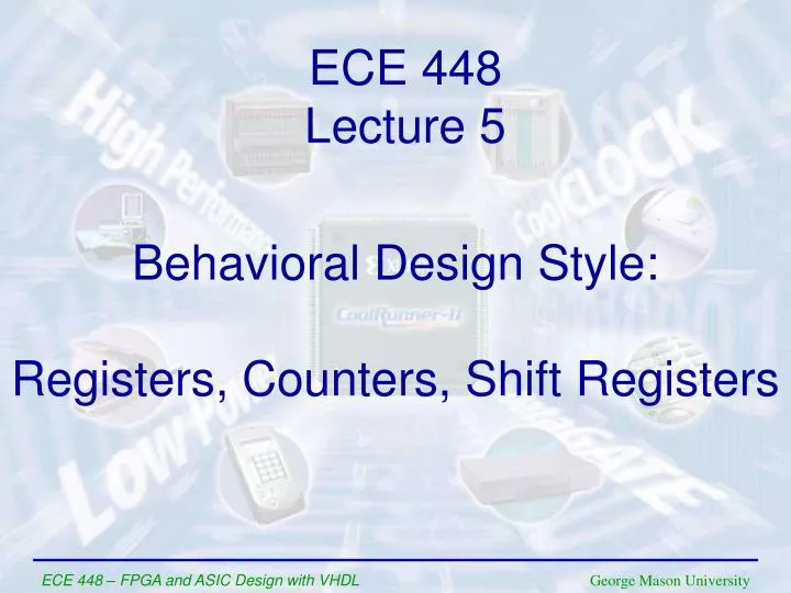 behavioral design style registers counters shift registers