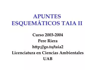 APUNTES ESQUEMÁTICOS TAIA II